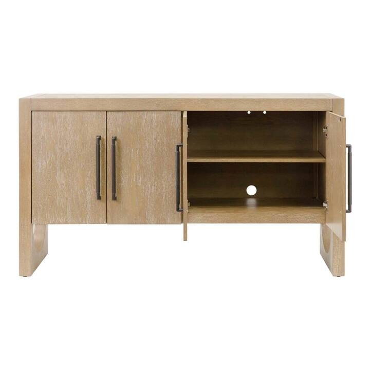Modern Wood Sideboard, Dining Storage, TV Stand, Entertainment Console, Storage Cabinet, Fully Assembled, Light Brown