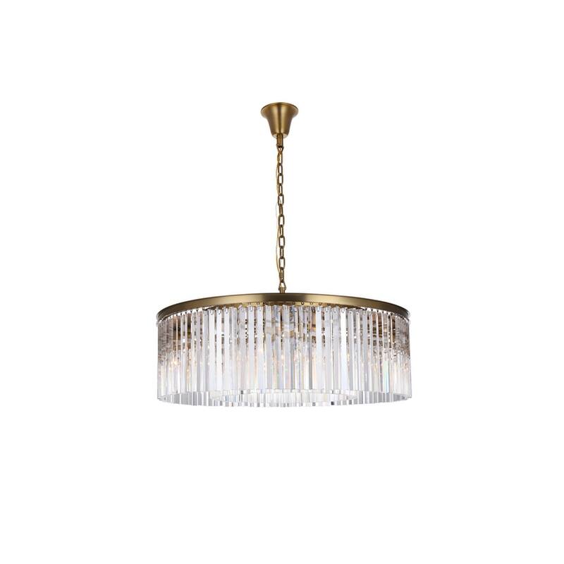 Indigo Home round crystal chandelier in satin gold