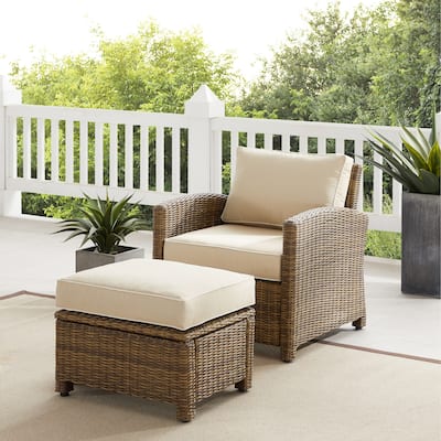 Crosley Bradenton 2Pc Outdoor Wicker Chair Set - 30.5 "W x 61 "D x 32.5 "H