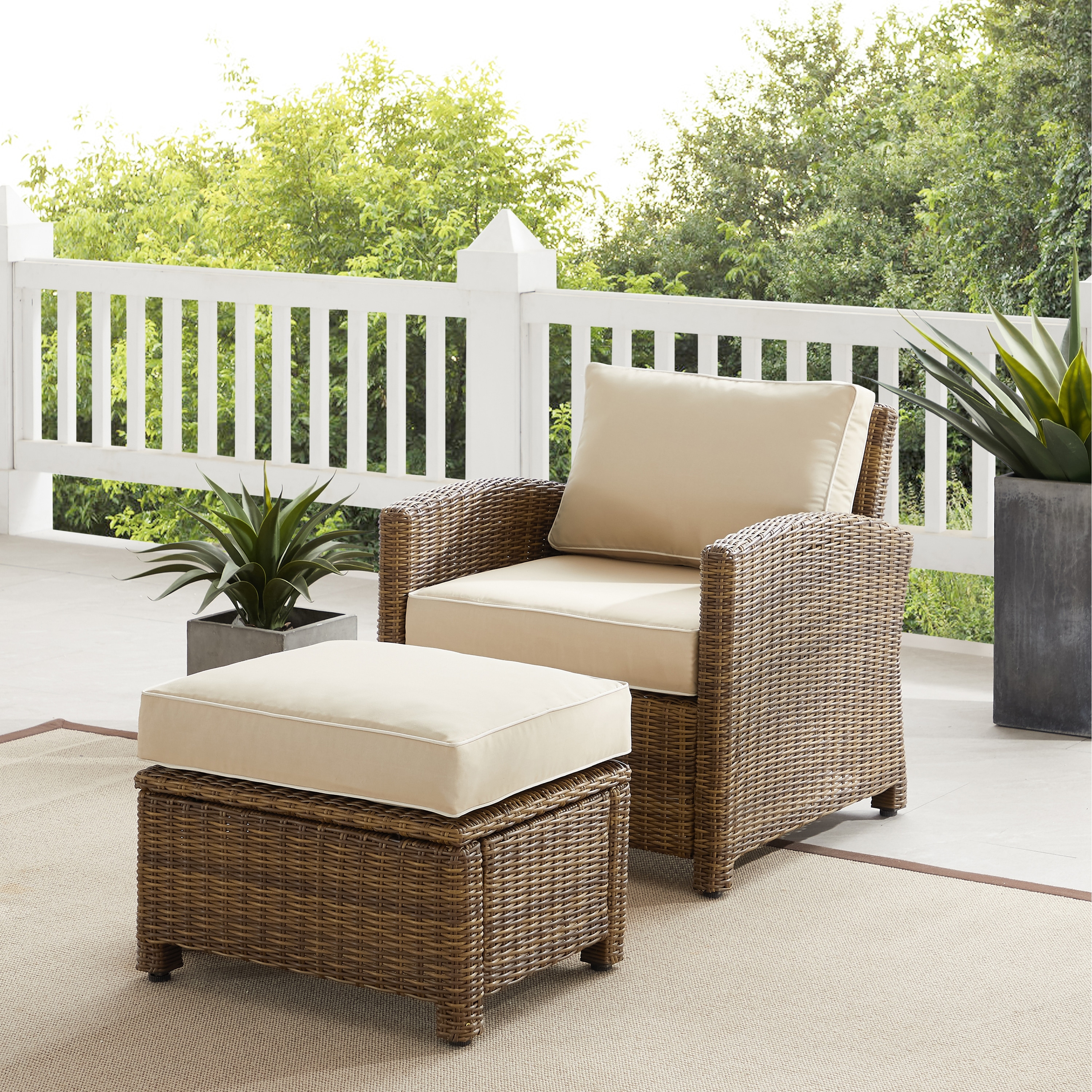 Crosley Bradenton 2Pc Outdoor Wicker Chair Set - 30.5 "W x 61 "D x 32.5 "H