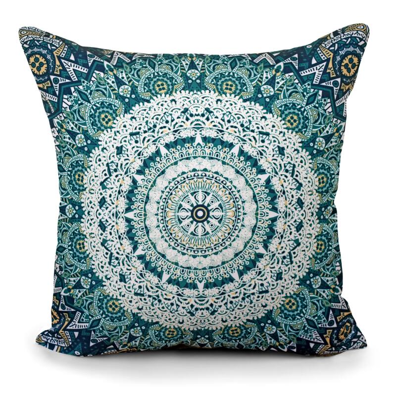 Indoor Outdoor Weatherproof Pillow with Insert - 18x18 | 12x20 | Inches - Green/White-18