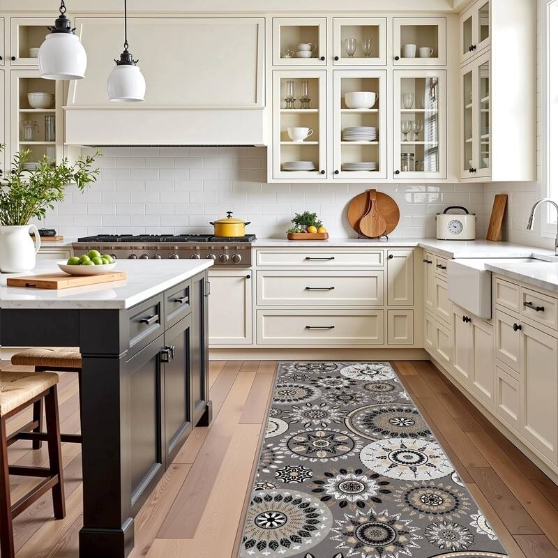 Boho Kitchen Rugs Non-Slip Washable Farmhouse Kitchen Mat 3 Piece Set - 20"x32"+20"x48"+20"x59"