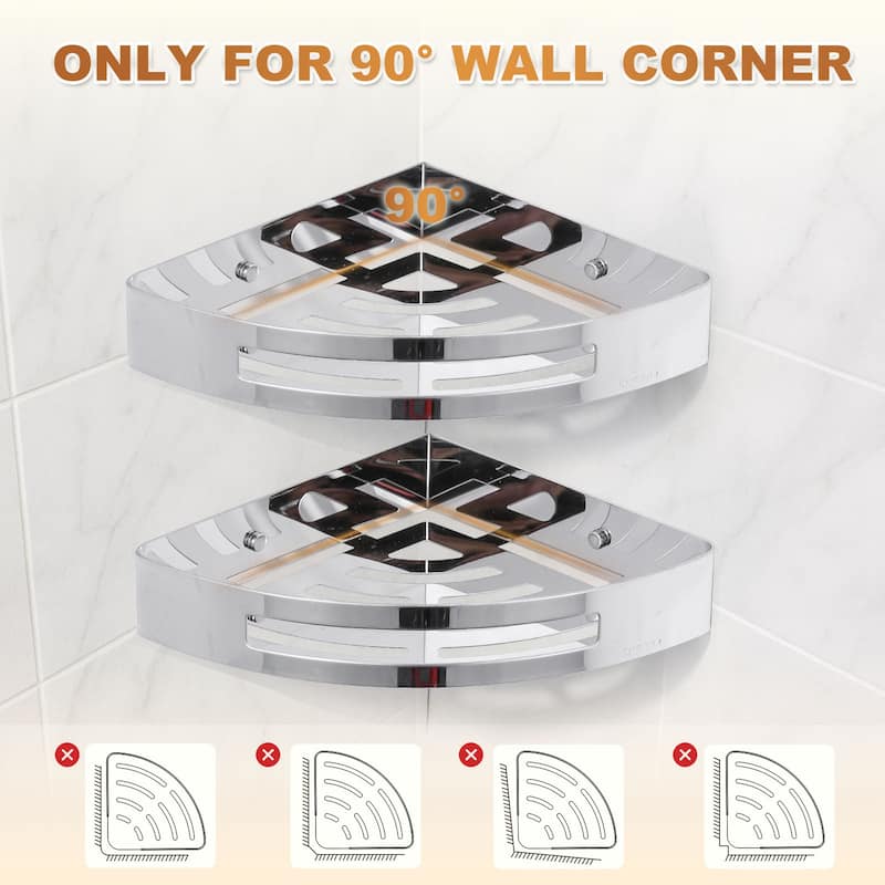 WOWOW Two Piece Stainless Steel Modern Wall Mounted Storage Basket - N/A
