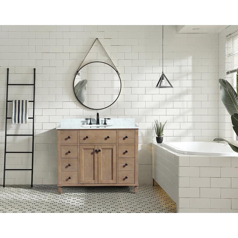 Ari Bath, Annie 42" Bathroom Vanity, Weathered Fir Finish