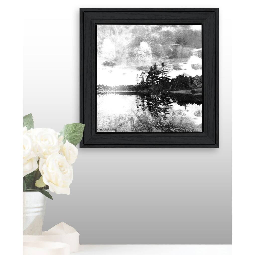 TrendyDecor4U "Lakeside Pines" Framed Print Wall Art