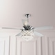 preview thumbnail 9 of 11, Chrome/ Crystal 4-light Chandelier/ Ceiling Fan with Remote