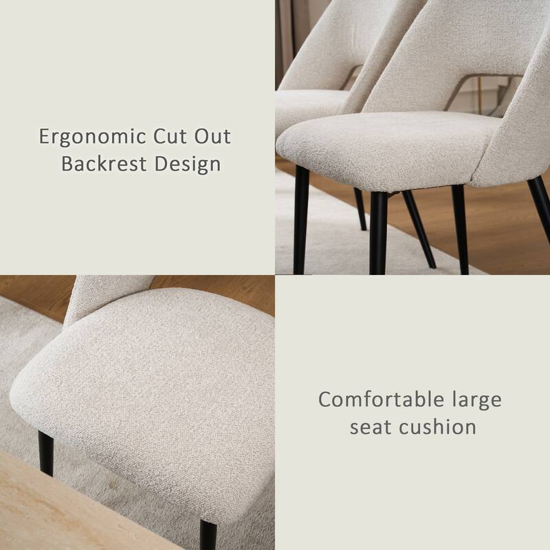 Mid-Century Modern Dining Chairs Set of 2, Upholstered Side Chairs