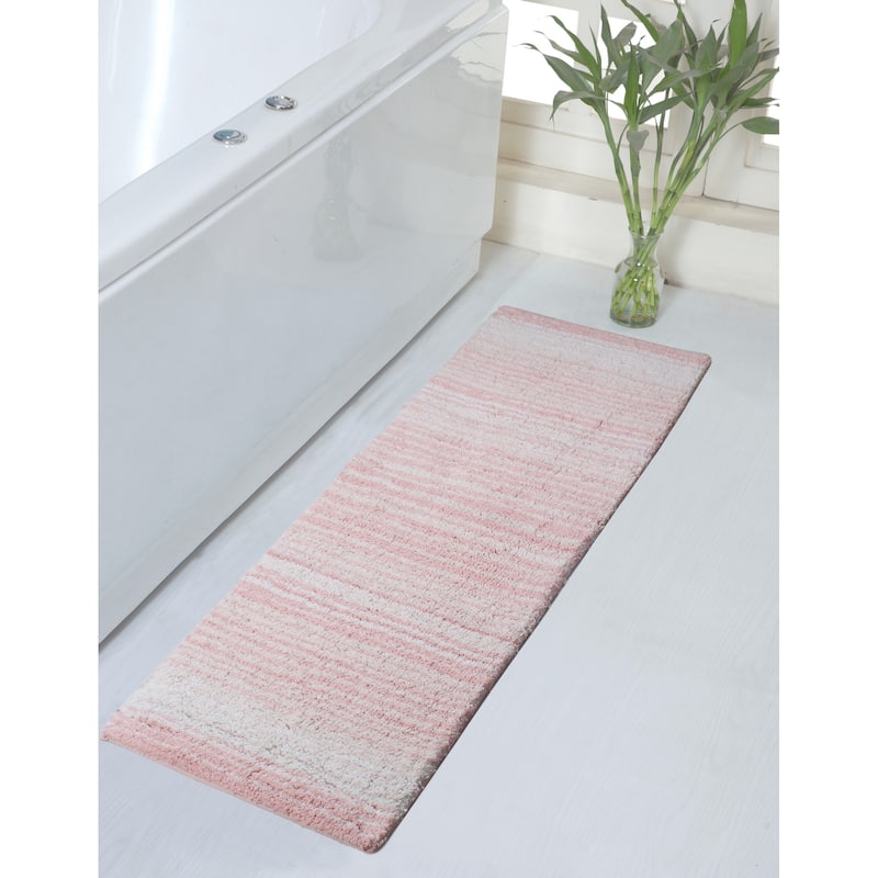 Gradiation Collection Absorbent Cotton Machine Washable Runner Rug - Pink