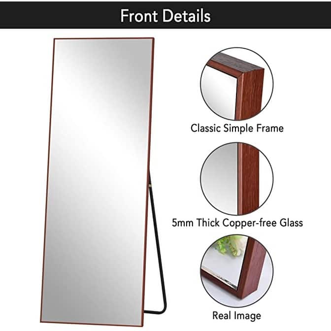 Dovelina Modern Full Length Floor Mirror - Freestanding Vanity Mirror for Bathroom or Living Space