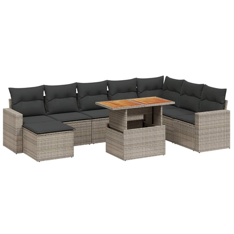 vidaXL Garden Sofa Set Grey - 21.7 x 39.4 x 28.7