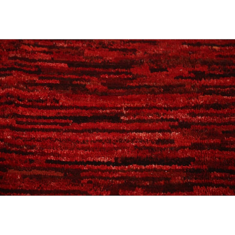 Red Moroccan Oriental Area Rug Handmade Bedroom Wool Carpet - 6'9" x 10'3"
