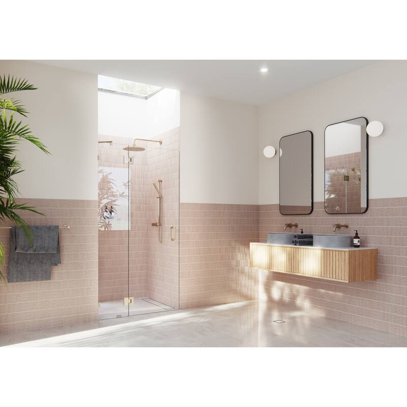 Glass Warehouse 78" x 41.75" Frameless Shower Door - Glass Hinge - Brushed Bronze