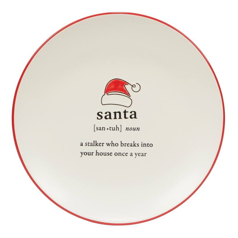 Certified International Christmas Fun Red Sayings 8.5" Dessert Plates, Set of 6 Assorted Designs - 8.5-inch