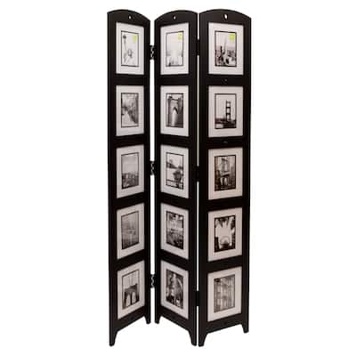 kieragrace KG Photo 3-Panel Room Divider - Black - 33" x 64.5" x 0.65"