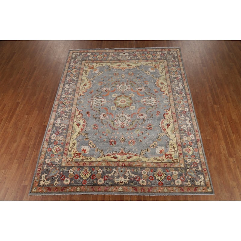 Vegetable Dye Oushak Oriental Area Rug Handmade Wool Carpet - 8'2" x 10'4"