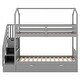 preview thumbnail 6 of 16, Staircase Storage Multifunctional Twin over Twin House Bunk Bed with Staircase and Storage