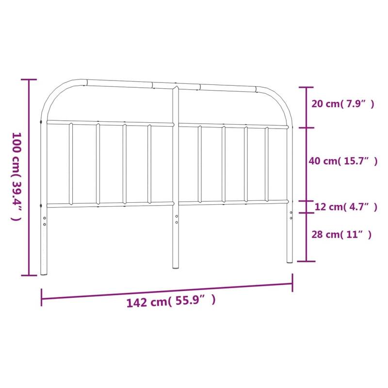 vidaXL 38.2 Inch Metal Headboard, Farmhouse Rustic Headboard Only