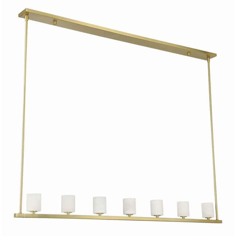 Aragon 7 Light Soft Brass Chandelier - 56"W x 10.75"H x 4.25"D