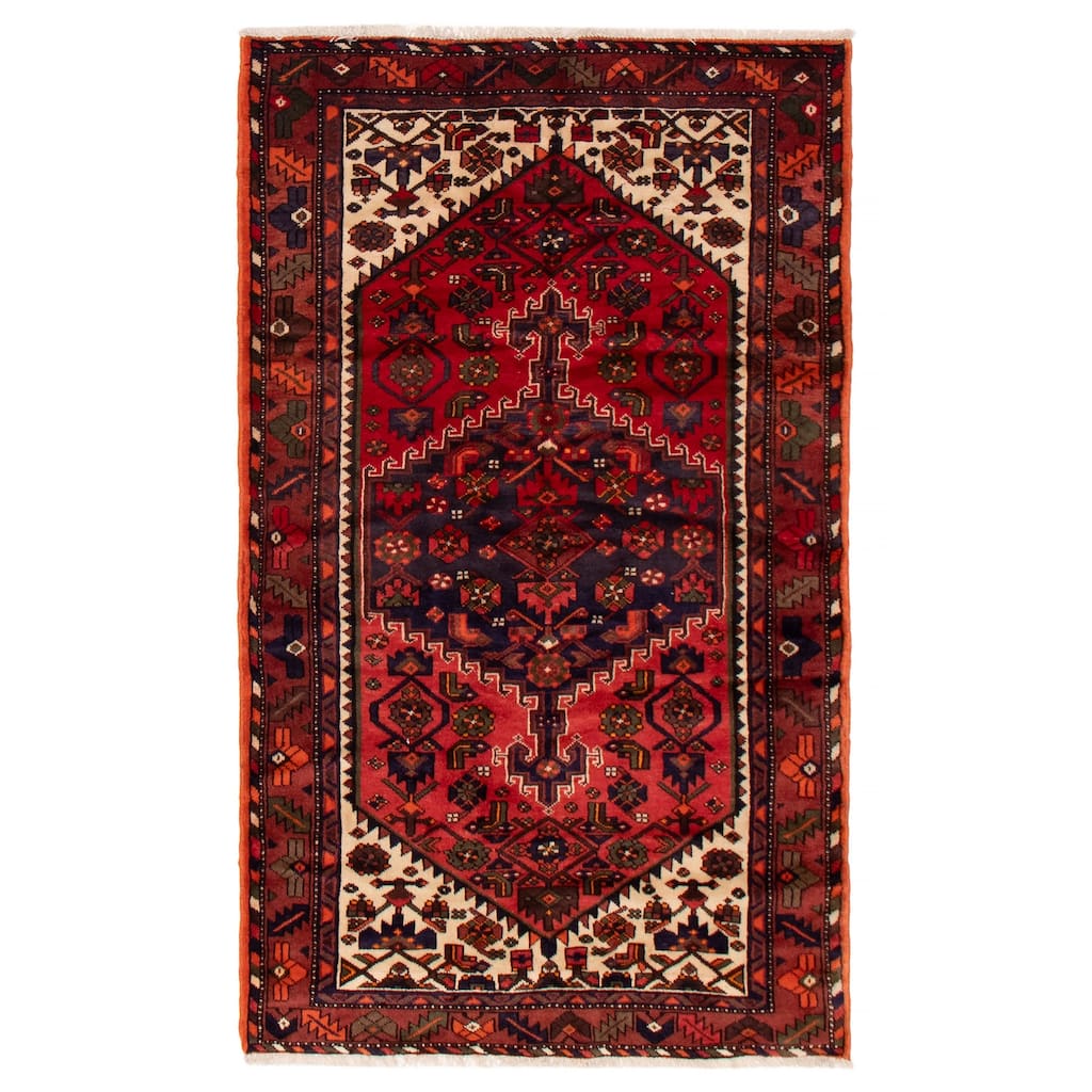 ECARPETGALLERY Hand-knotted Andelz Red Wool Rug - 4'4 x 6'11