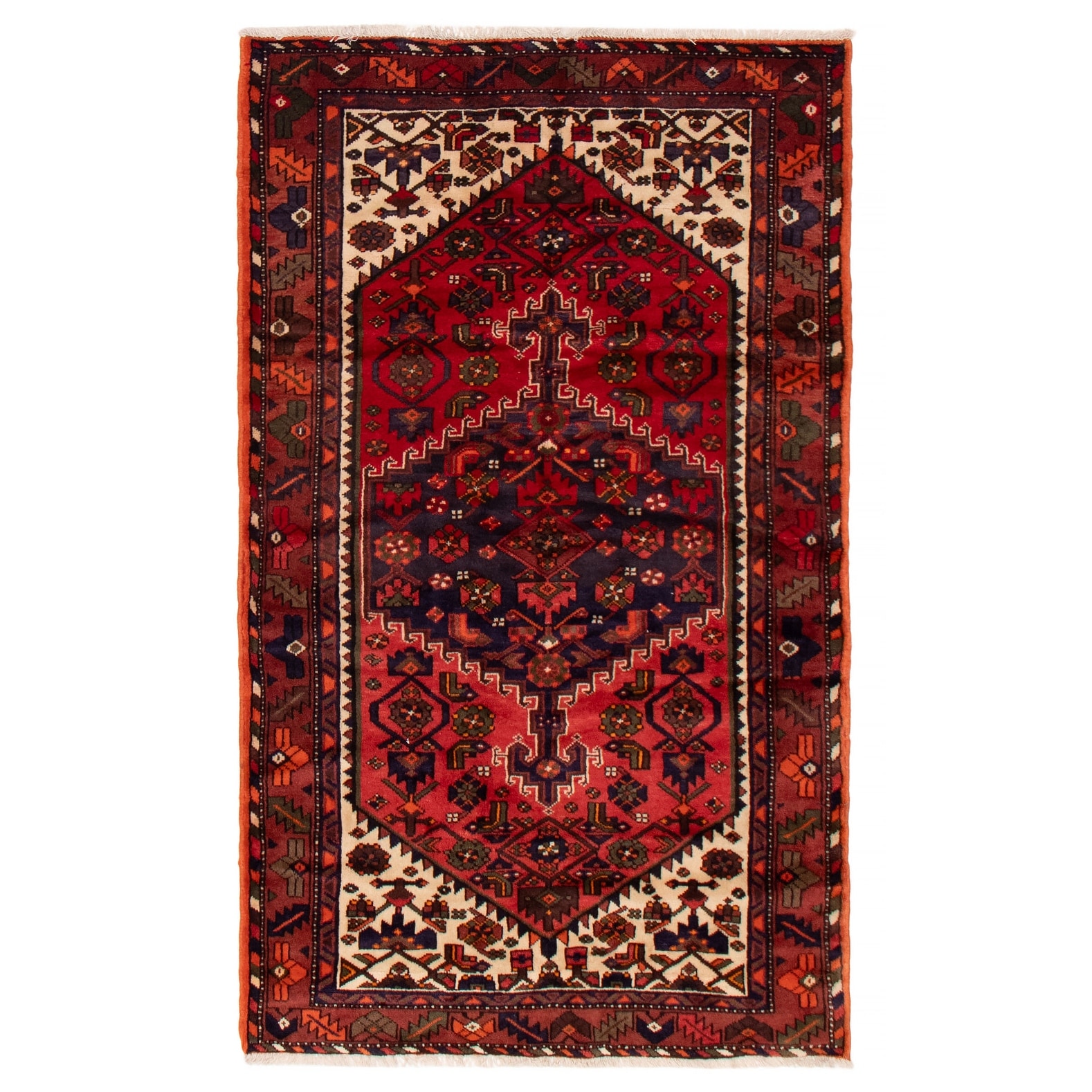 ECARPETGALLERY Hand-knotted Andelz Red Wool Rug - 4'4 x 6'11