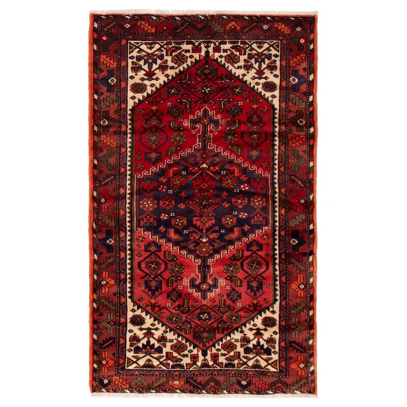 ECARPETGALLERY Hand-knotted Andelz Red Wool Rug - 4'4 x 6'11 - Red - 4'4 x 6'11