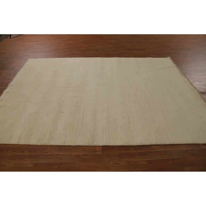 Modern Solid Gabbeh Oriental Area Rug Handmade Wool Carpet - 6'1" x 8'11"