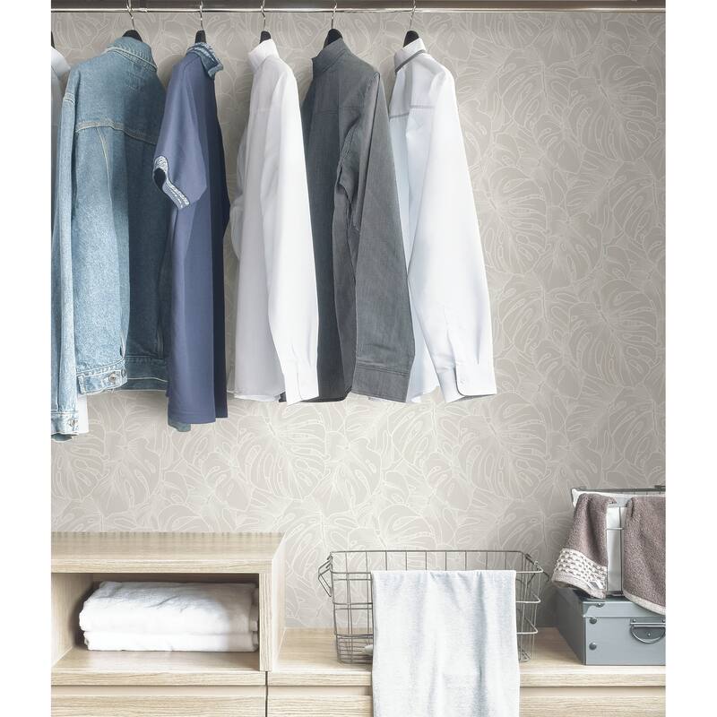 Scott Living Borneo White Peel and Stick Wallpaper