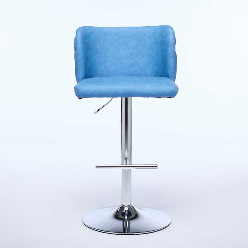 Velvet Upholstered Bar Stools Set of 2, Swivel Bar Stools with Adjusatble Height, Kitchen Island Chairs with Tufted Back