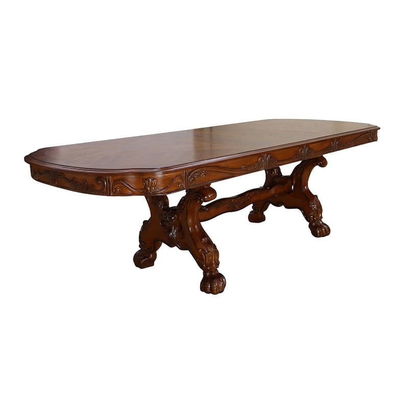 Anastasia Cherry Oak Dining Table with Trestle Pedestal