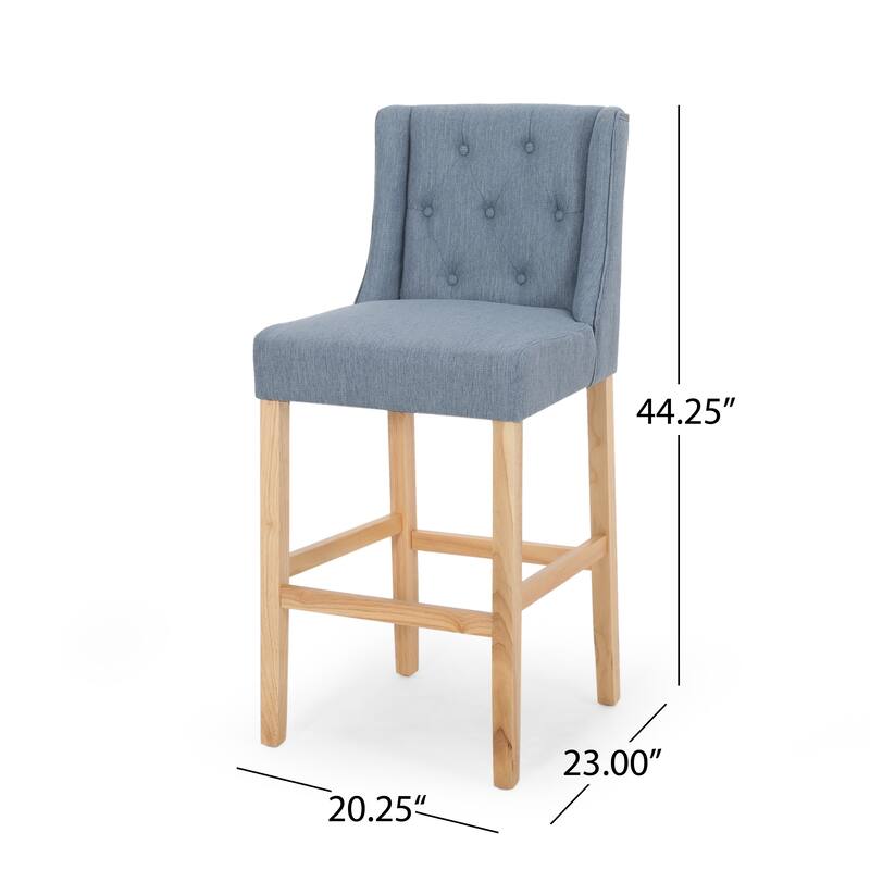 Vienna Contemporary Fabric Tufted Wingback 31 Inch Counter Stools, Set of 2