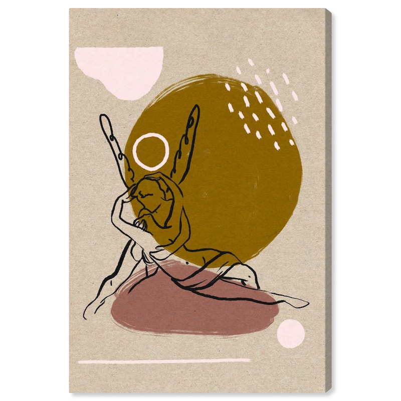 Wynwood Studio Canvas Abstract Cupid and Psyche Brown and Modern & Contemporary Wall Art Canvas Print
