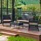 preview thumbnail 29 of 46, Madison Outdoor 4-Piece Rattan Patio Furniture Chat Set with Cushions