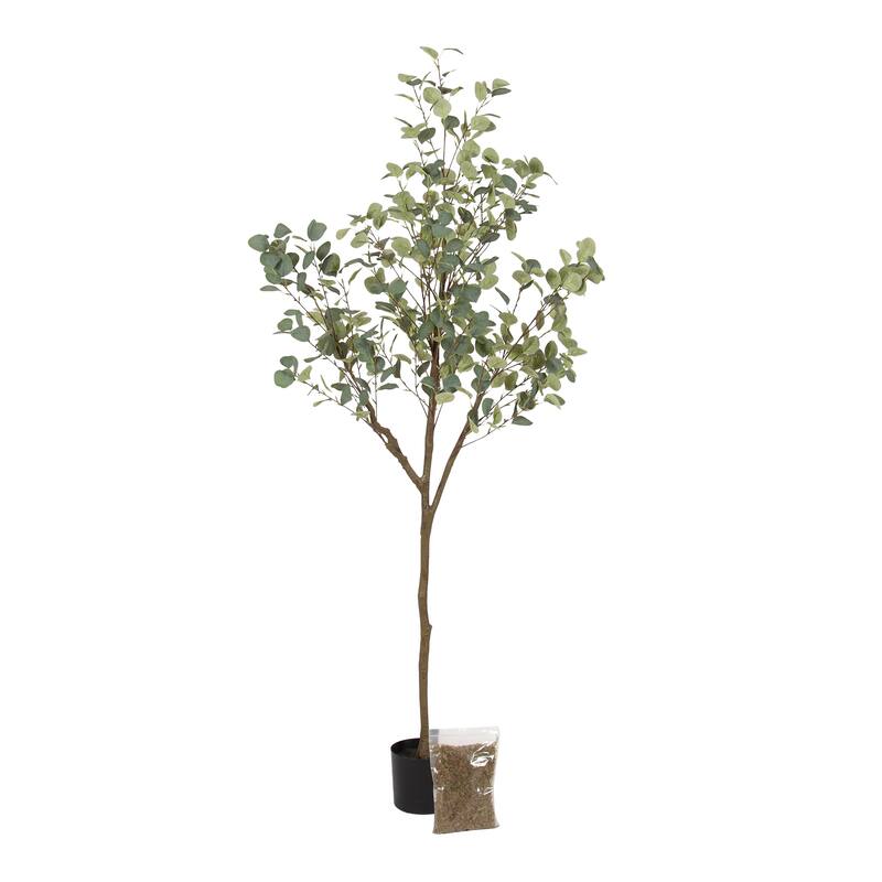 Kate and Laurel Eudora Faux Eucalyptus Tree - Green - 6ft