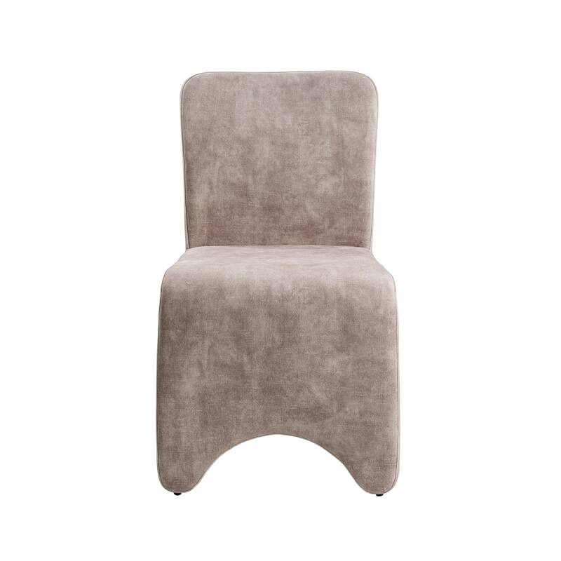Modrest Ditka Modern Beige Velvet Dining Chair (Set of 2)