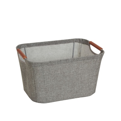 Household Essentials Storage Bin with Wood Handles - 10.0"L x 13.0"W x 7.5"H