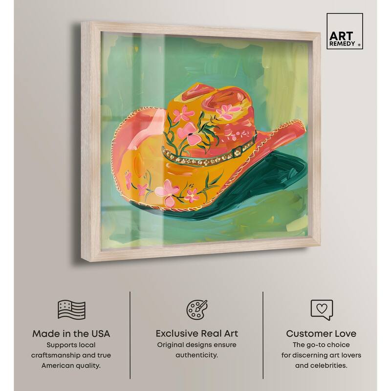 Wildflower Cowboy Hat Shadowbox by Art Remedy
