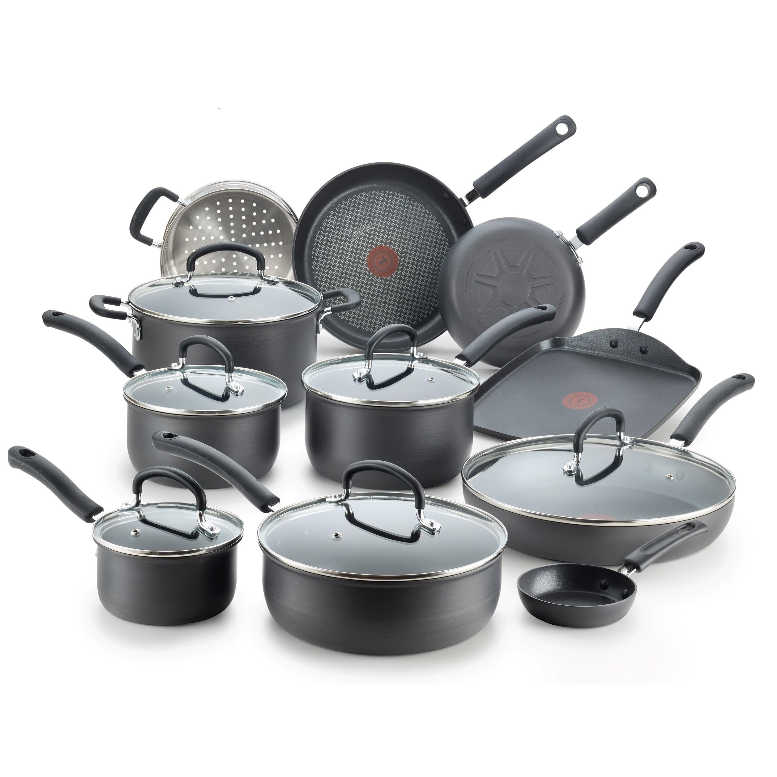 Gotham Steel Pro 17 Piece Pots and Pans Set Nonstick Cookware Set, Complete  Hard Anodized Ultra Durable Ceramic Cookware Set for Kitchen
