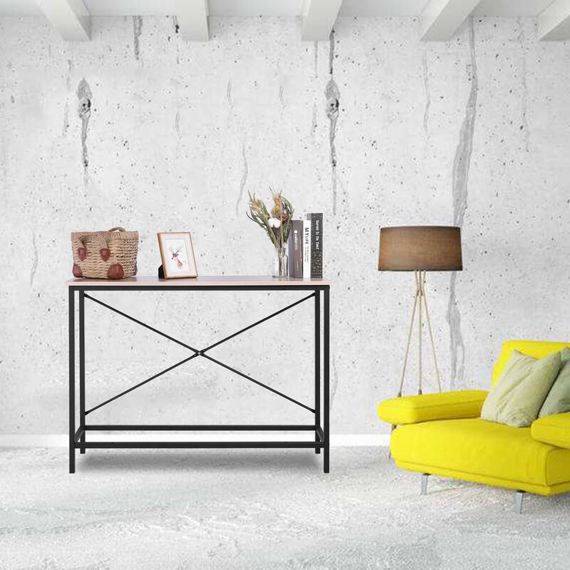 Simple Entry Console Table with Metal Frame,41" L x 12" W x 30" H