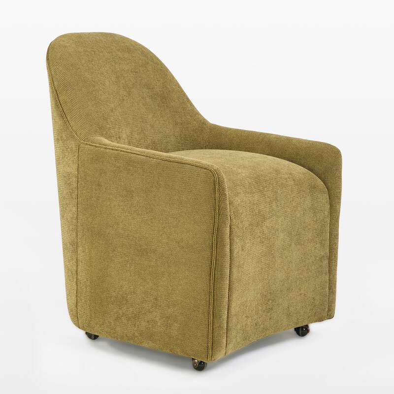 Upholstered Dining Chair With Casters