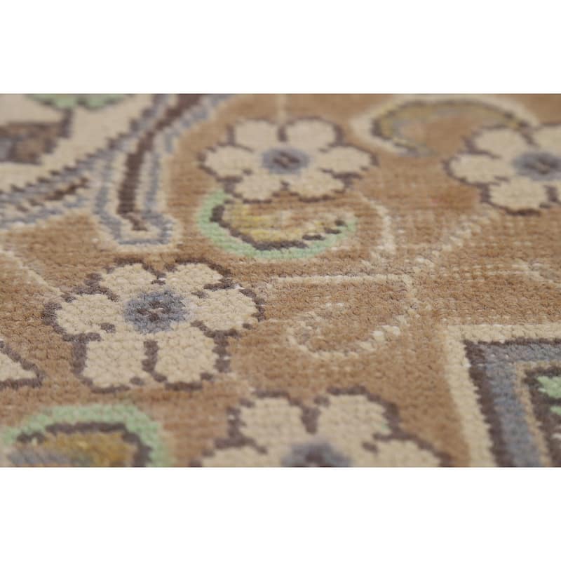 Geometric / Floral Tabriz Persian Area Rug Hand-Knotted Wool Carpet - 6'7"x 9'9"