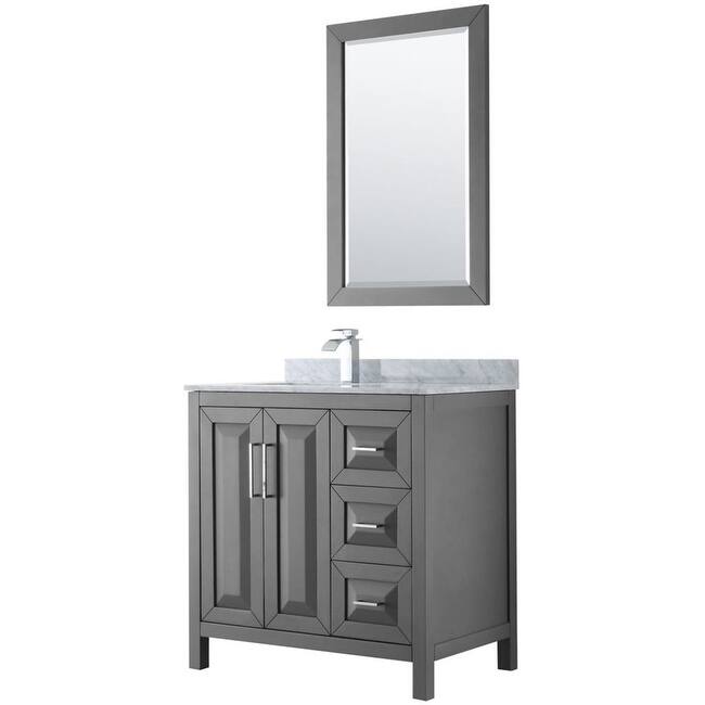 Wyndham Collection Daria 36" Free Standing Single Vanity Set with MDF