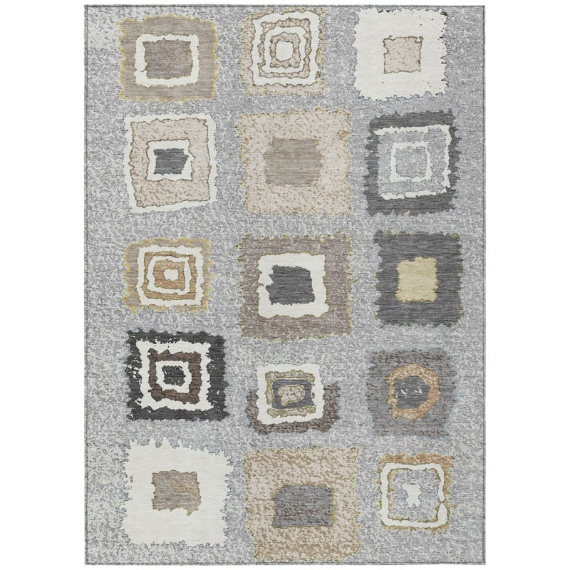 HomeRoots Geometric Transitional Rectangle Outdoor Rug