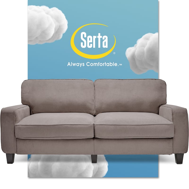 Serta Palisades Upholstered 73" Sofas for Living Room Modern Design Couch, Straight Arms, Soft Upholstery, Tool-Free Assembly - Glacial Grey