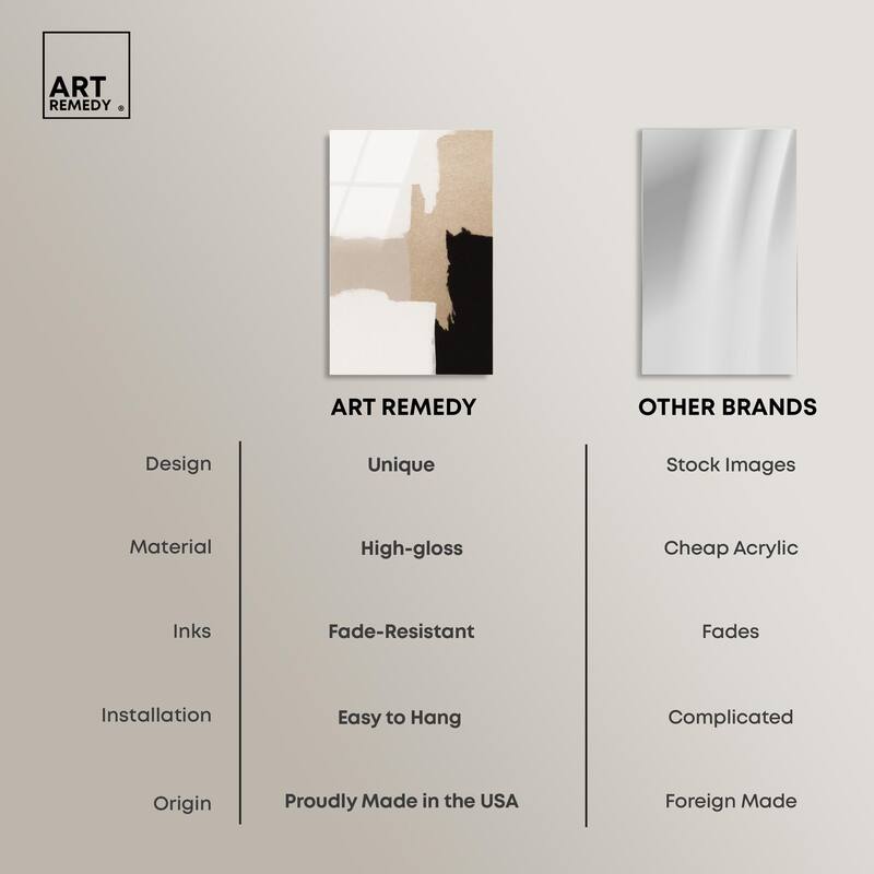 Beige and Black III Acrylic by Art Remedy, Ready to Hang