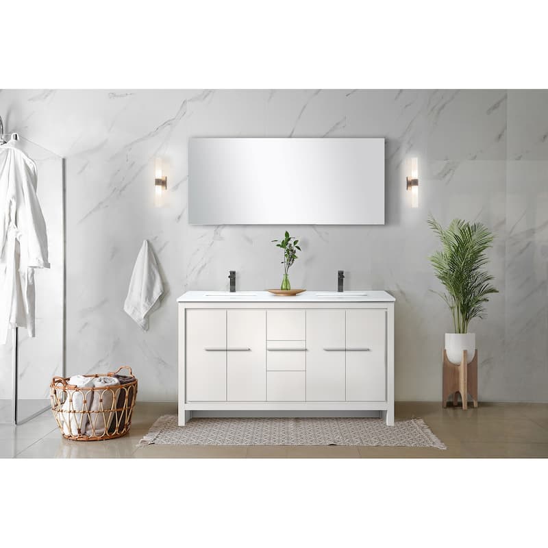 Lafarre Bath Vanity with Quartz Top, Sink, Mirror and Chrome Faucet