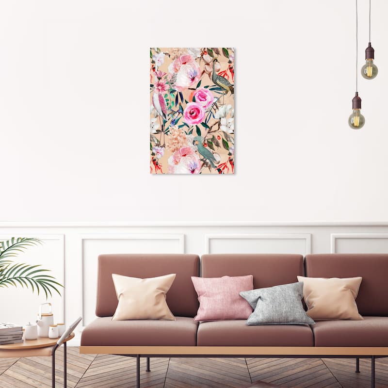 Wynwood Studio Canvas Floral and Botanical Le Tropic II Pink and Tropical Wall Art Canvas Print - 30 x 20