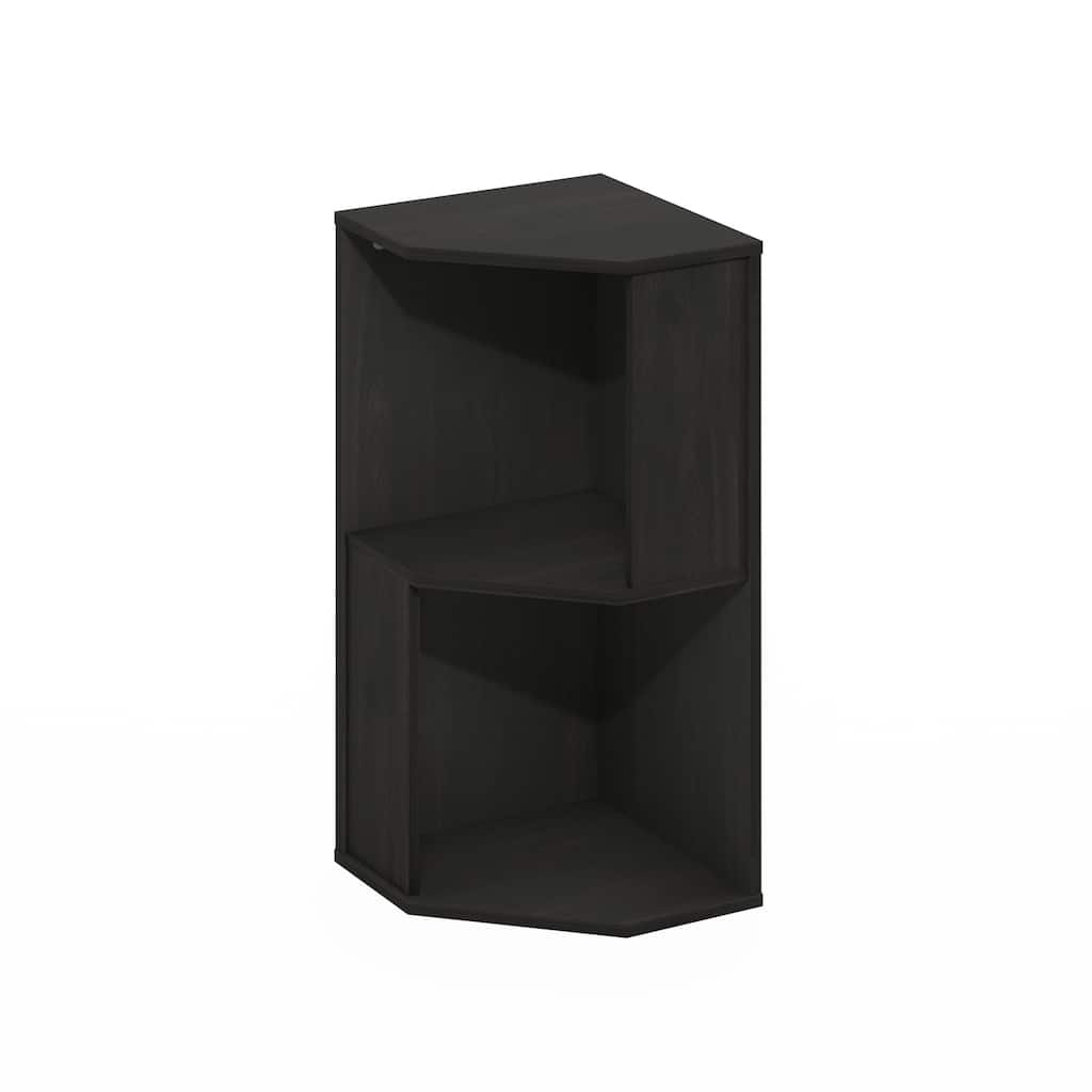 24.57 in. Tall Espresso Wood 2-Shelf Bookcase