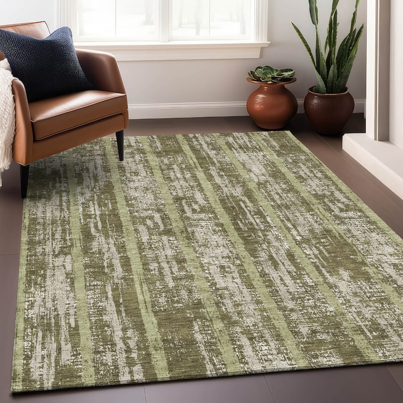 Machine Washable Indoor/ Outdoor Chantille Ombre Stripe Rug