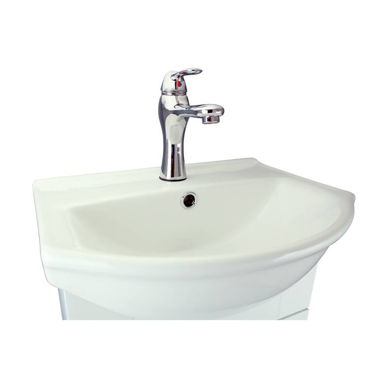 White Cabinet Vanity Sink Mahayla 17-3/4" Porcelain Sink with Faucet, Drain and Overflow Renovators Supply
