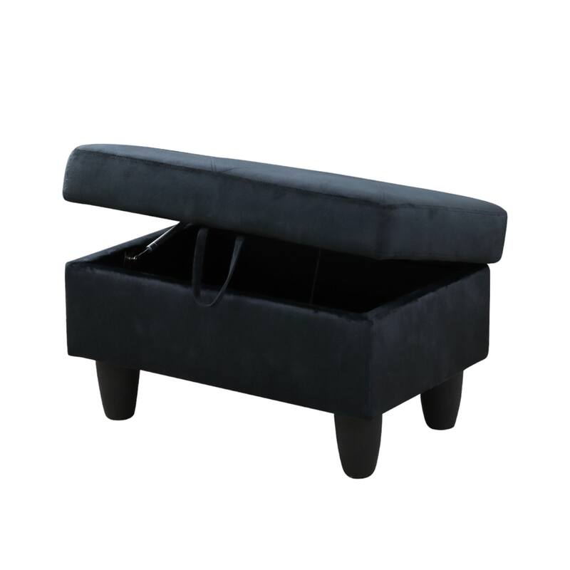 KISRAIS 28.5" Wide Upholstered Storage Ottoman